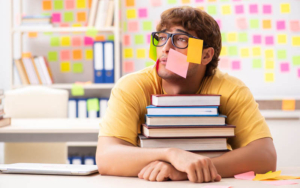 Student preparing for exams with many conflicting priorities